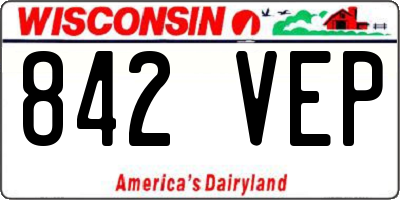 WI license plate 842VEP