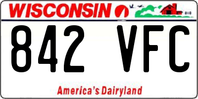 WI license plate 842VFC