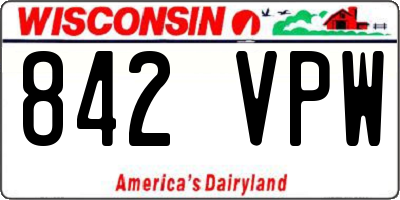 WI license plate 842VPW