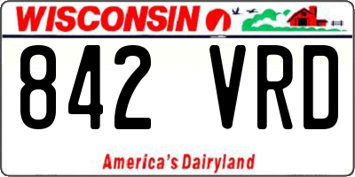 WI license plate 842VRD
