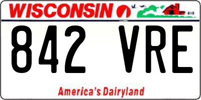 WI license plate 842VRE