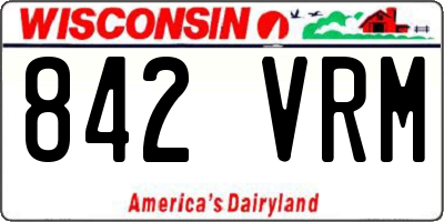 WI license plate 842VRM
