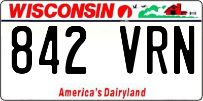 WI license plate 842VRN