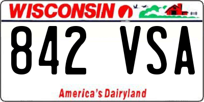 WI license plate 842VSA