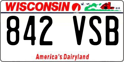 WI license plate 842VSB