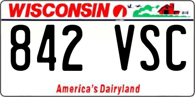 WI license plate 842VSC