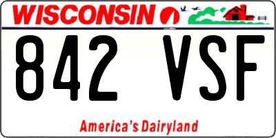 WI license plate 842VSF