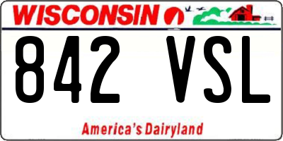 WI license plate 842VSL