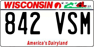 WI license plate 842VSM