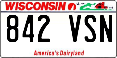 WI license plate 842VSN