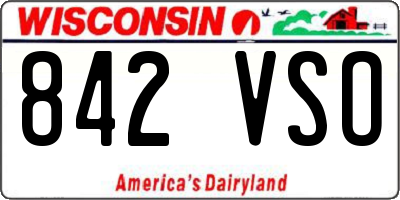 WI license plate 842VSO