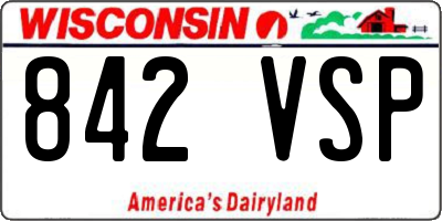 WI license plate 842VSP