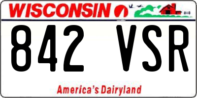 WI license plate 842VSR