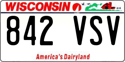 WI license plate 842VSV