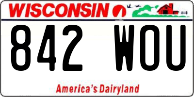 WI license plate 842WOU