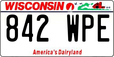 WI license plate 842WPE