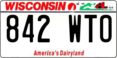 WI license plate 842WTO