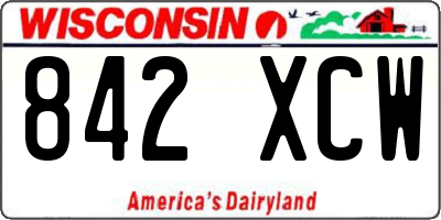 WI license plate 842XCW