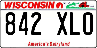 WI license plate 842XLO
