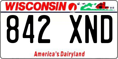 WI license plate 842XND
