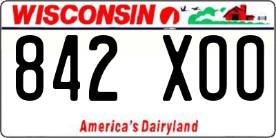 WI license plate 842XOO
