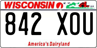 WI license plate 842XOU
