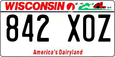 WI license plate 842XOZ