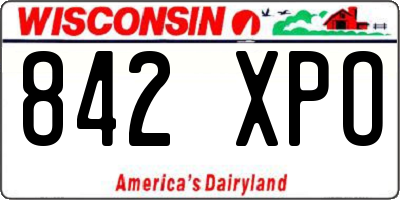 WI license plate 842XPO