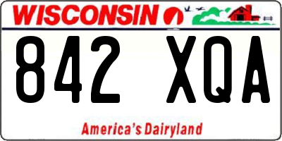 WI license plate 842XQA