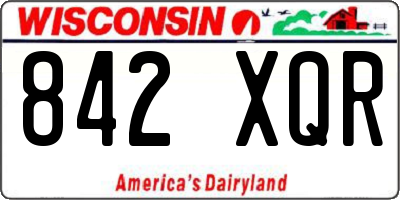 WI license plate 842XQR