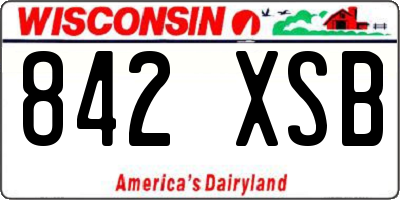 WI license plate 842XSB