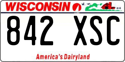 WI license plate 842XSC