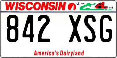 WI license plate 842XSG