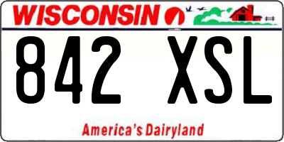 WI license plate 842XSL