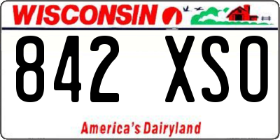 WI license plate 842XSO