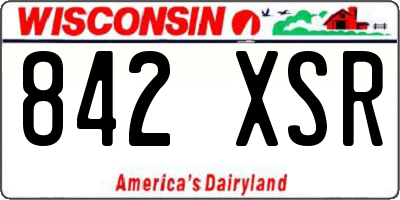 WI license plate 842XSR