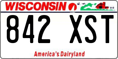 WI license plate 842XST