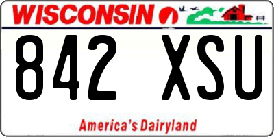 WI license plate 842XSU