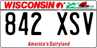 WI license plate 842XSV