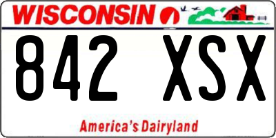 WI license plate 842XSX