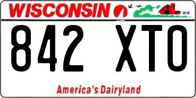 WI license plate 842XTO