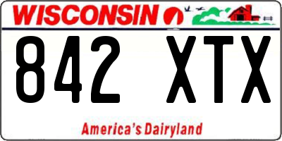 WI license plate 842XTX