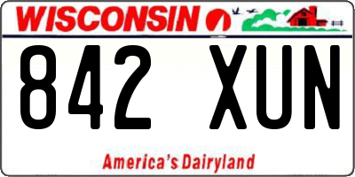 WI license plate 842XUN