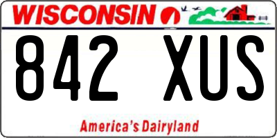 WI license plate 842XUS