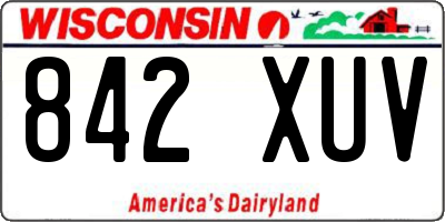 WI license plate 842XUV