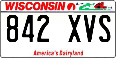 WI license plate 842XVS