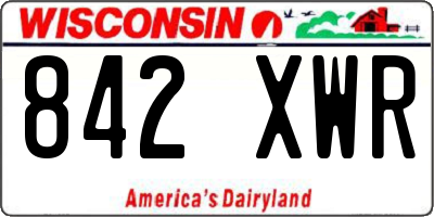 WI license plate 842XWR