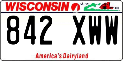 WI license plate 842XWW