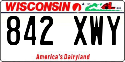 WI license plate 842XWY