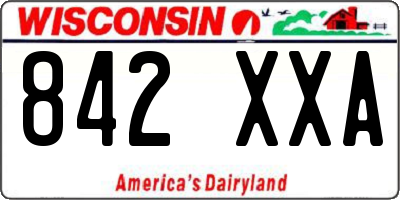 WI license plate 842XXA